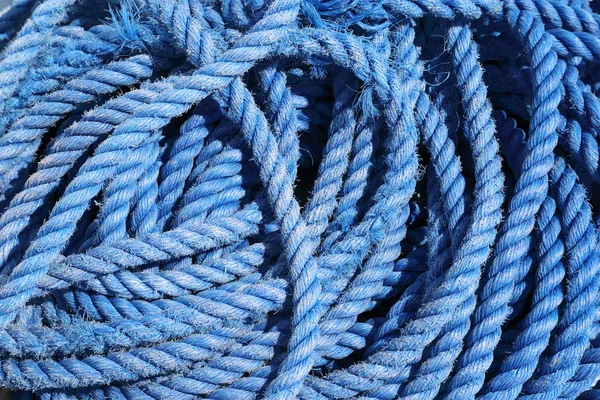 Cove of blue marine rope closeup — Stock Photo, Image