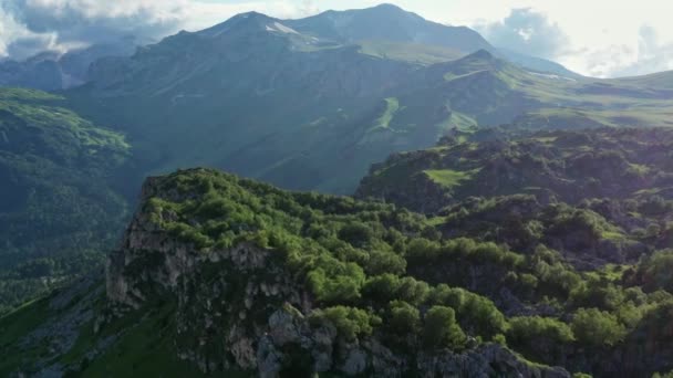 Letecký Pohled Oštenskou Horu Létě Adygea Kavkaz — Stock video