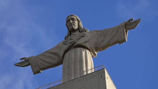 Statue du Christ Roi à Lisbonne, Portugal — Video