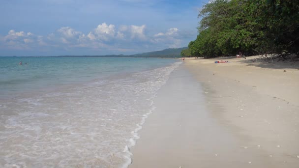 Paisaje con playa y mar — Vídeo de stock