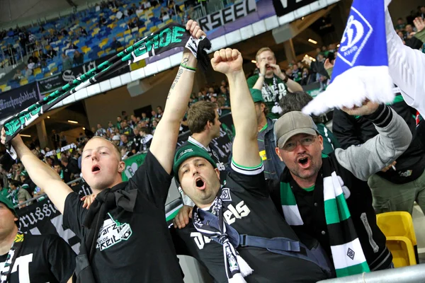 Borussia Monchengladbach team supporters show their support — Stock Photo, Image