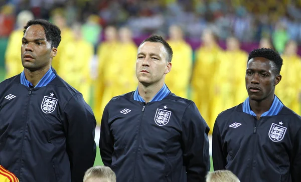 Joleon lescott, john terry i danny welbeck z Anglii — Zdjęcie stockowe