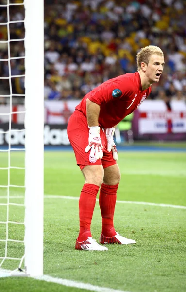 Torwart joe hart von england in Aktion — Stockfoto