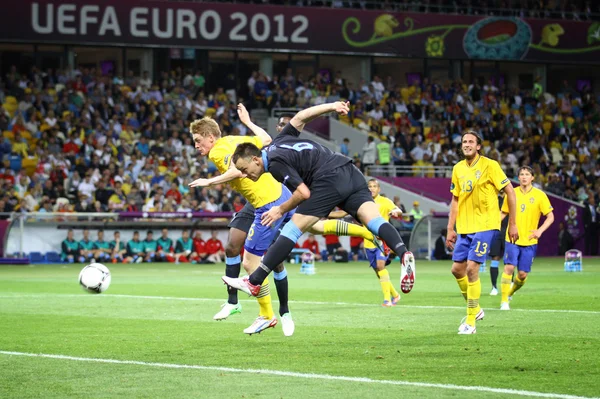 UEFA euro 2012 spel Sverige vs england — Stockfoto