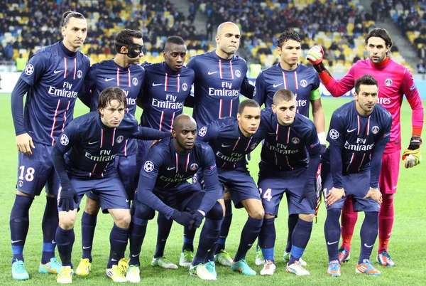 FC paris saint-germain tým pozice pro skupinové foto — Stock fotografie