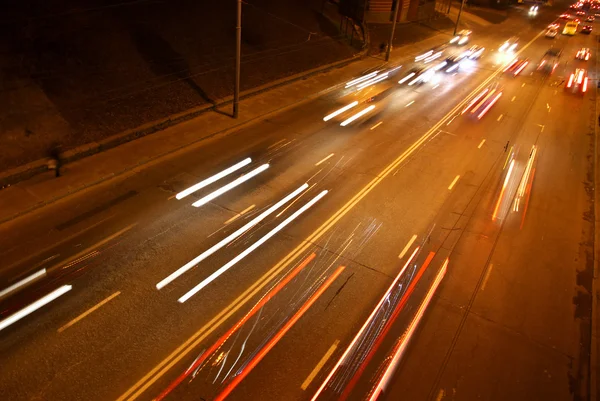 Trafic routier de nuit — Photo