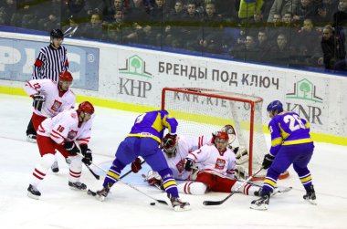 Ice-hockey game Ukraine vs Poland clipart