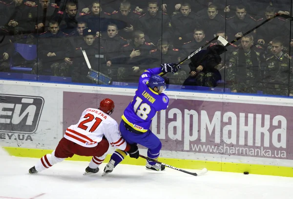 Ice-hockey game Ukraine vs Poland Stock Picture