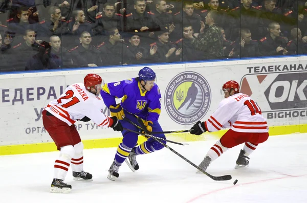 Lední hokej hry Ukrajina vs Polsko — Stock fotografie