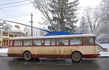 chernivtsi, Ukrayna sokak Vintage troleybüs