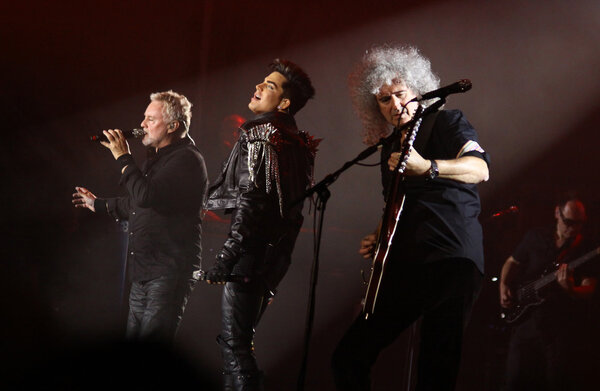 Queen with Adam Lambert perform on stage during charity concert i
