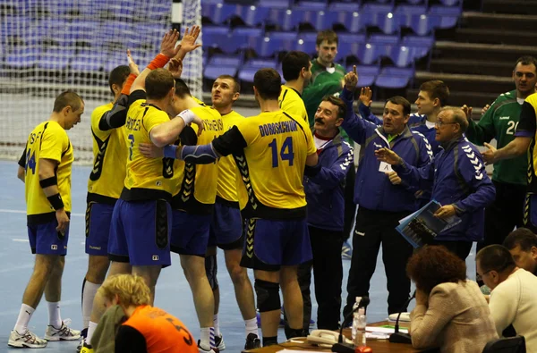 Balonmano juego Ucrania vs Países Bajos — Foto de Stock