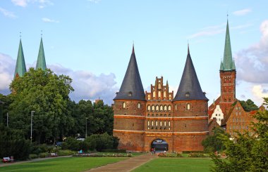 Holsten kapısı lubeck eski şehirde, Almanya