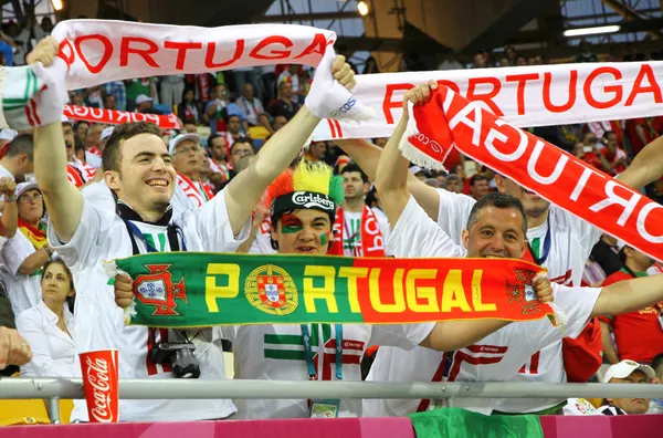 Portugal fans show their support — Stock Photo, Image