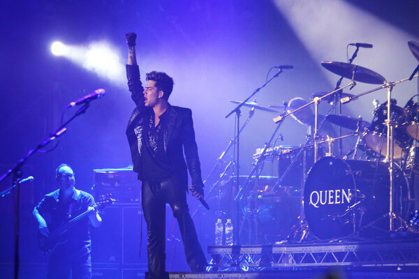 Queen with Adam Lambert perform on stage during charity concert i
