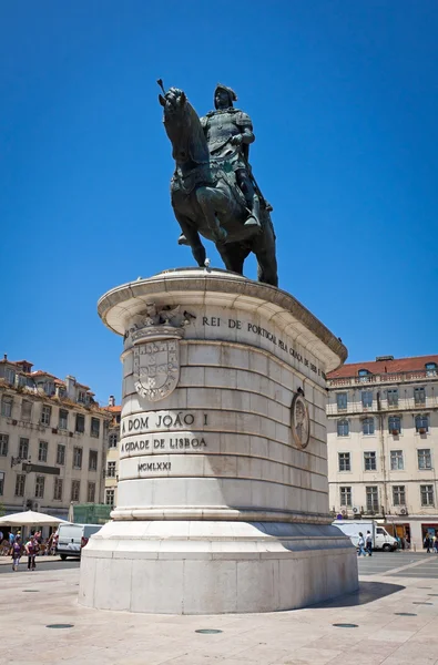 Reiterstandbild von dom joao i in Lissabon, portugal — Stockfoto