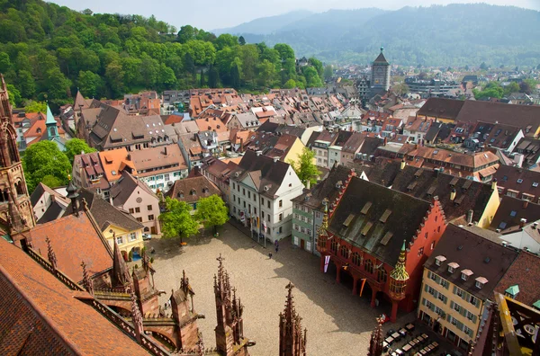 Épületek város freiburg im breisgau, Németország — Stock Fotó