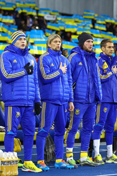 Ukrayna Millî Futbol Takımı oyuncuları Milli uyanmışsın dinle — Stok fotoğraf