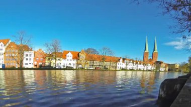 lubeck, Almanya ortaçağ şehir manzarası