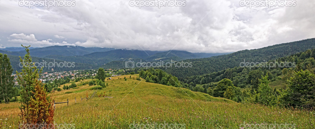 Mountains landscape near Yaremche village in Carpathians