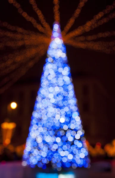 Nowy rok drzewo z bokeh świateł — Zdjęcie stockowe
