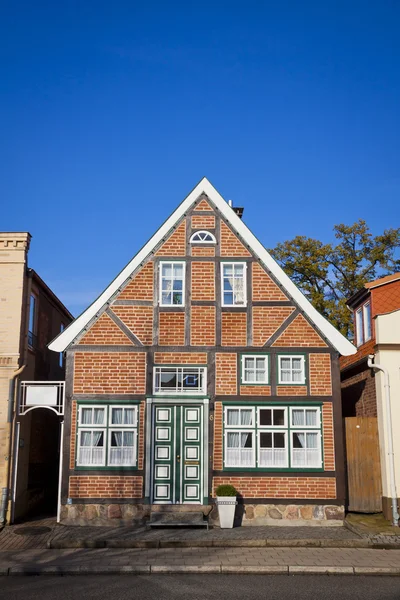 Facade of typical German residential house in Lubeck — Stock Photo, Image