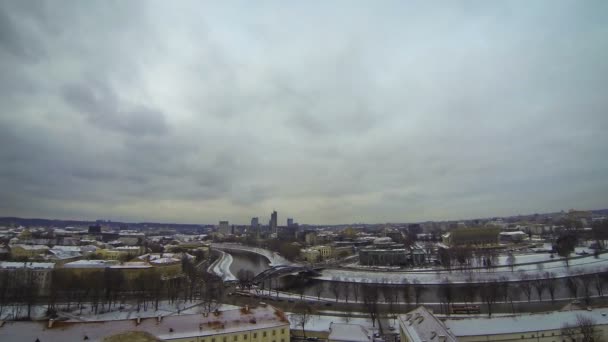 Vista panorámica de la ciudad de Vilna, Lituania — Vídeos de Stock