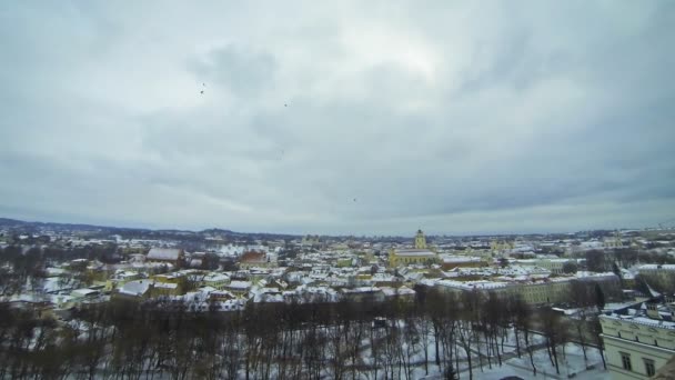 Vista panorámica de la ciudad de Vilna, Lituania — Vídeo de stock