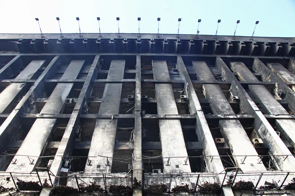 Edificio sindical tras el incendio durante el gobierno p — Foto de Stock