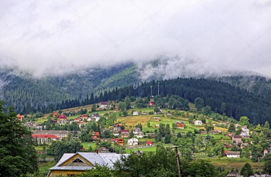 Vorokhta village in Carpathian mountains, Ukraine