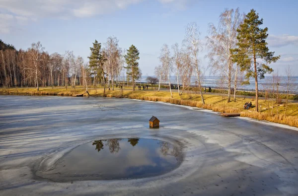 Χειμώνα θέα λίμνες και πάρκα κοντά θάλασσα Κίεβο, Ουκρανία — Φωτογραφία Αρχείου