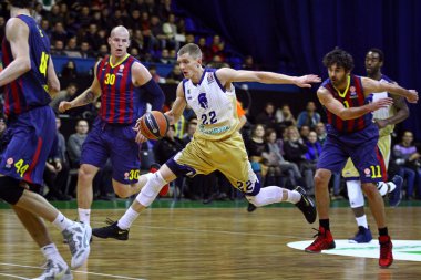Euroleague basketbol oyun Budivelnik Kyiv vs Fc Barcelona
