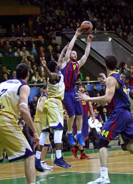 Euroleague basketbol oyun Budivelnik Kyiv vs Fc Barcelona