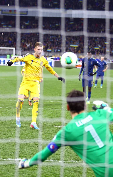 FIFA World Cup 2014 qualifier game Ukraine vs France — Stock Photo, Image