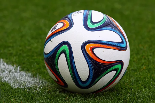 Close-up official FIFA 2014 World Cup ball (Brazuca) — Stock Photo, Image