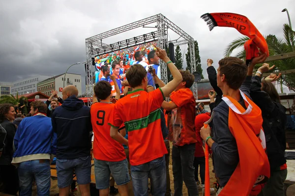 Países Bajos fútbol equipo fans — Foto de Stock