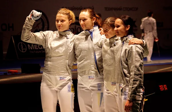 Ukraina nationella sabre team — Stockfoto