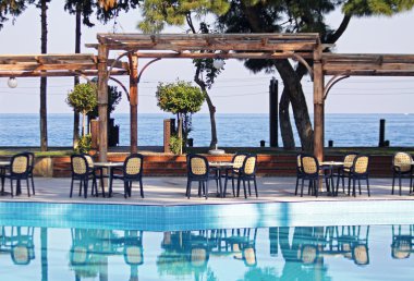 Açık otel Restoran Akdeniz tatil