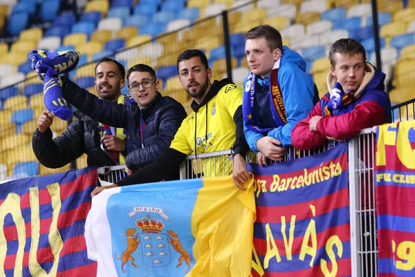 Kyiv Ucraina Novembre 2021 Tifosi Del Barcellona Mostrano Loro Sostegno — Foto Stock