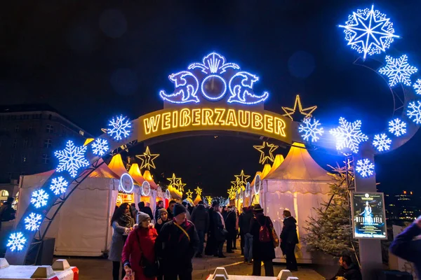Hamburg Tyskland December 2019 Inträde Till Weisser Zauber Christmas Market — Stockfoto