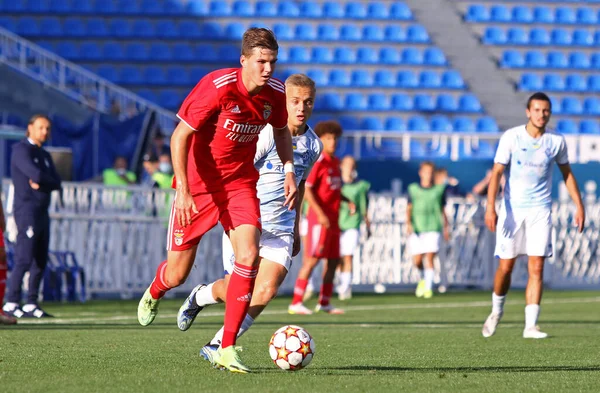 Kyiv Ukraine September 2021 Zan Jevsenak Benfica U19 Controls Ball — Zdjęcie stockowe