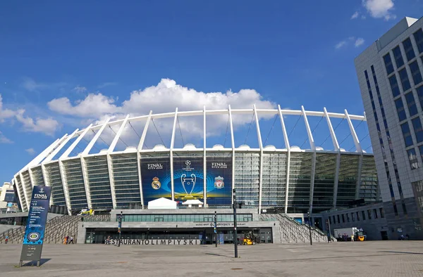 Kyiv Ukraine May 2018 Facade Nsc Olimpiyskiy Stadium Kyiv Uefa — стокове фото