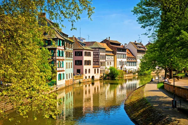 Fransa Nın Alsace Kentinde Strazburg Quai Petite France Seyrüsefer Kanalında — Stok fotoğraf