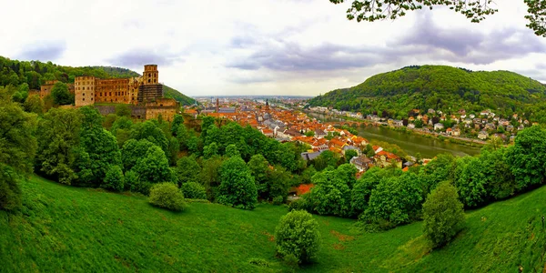 Panoramic Skyline Aerial View Heidelberg City Baden Wurttemberg State Germany — Stockfoto