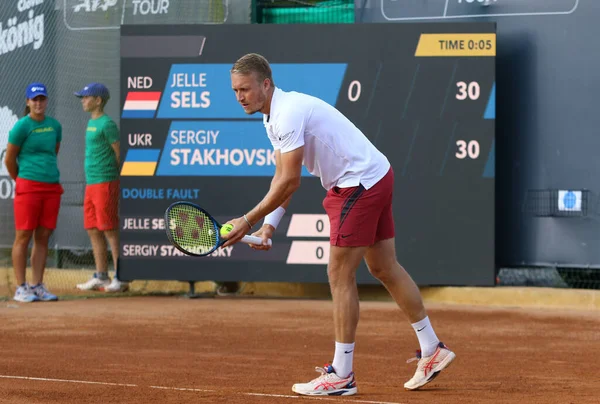 Kyiv Ukraine September 2021 Jelle Sels Netherlands Prepares Serve Atp — Stockfoto