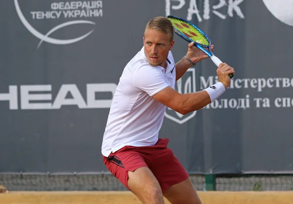 Kyiv Ukraine September 2021 Jelle Sels Netherlands Action Atp Challenger — Foto Stock