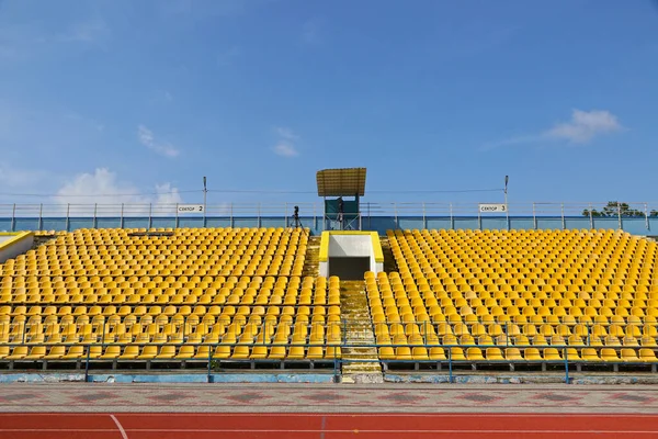 Użhorod Ukraina Sierpnia 2022 Puste Trybuny Stadionu Piłkarskiego Avanhard Stadium — Zdjęcie stockowe