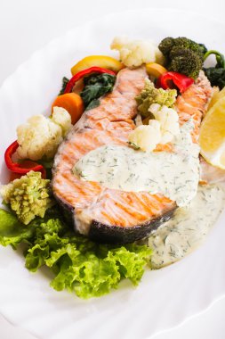 Sebze Izgara somon steak