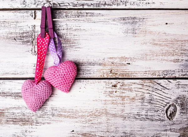 Crochet lovely hearts — Stock Photo, Image