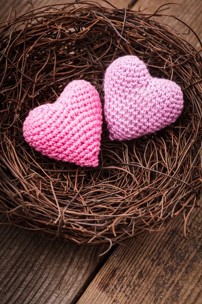 Nest with hearts — Stock Photo, Image